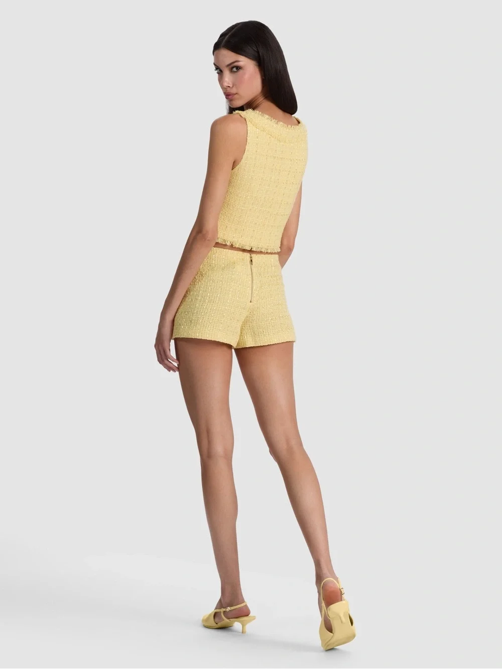 Alice + Olivia Mace Mini Skort – Butter | Tweed | Mini Skirt Shorts